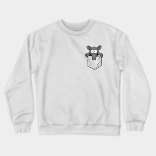 Casual Funky Cartoon Malayan Tapir In Your Pocket Crewneck Sweatshirt